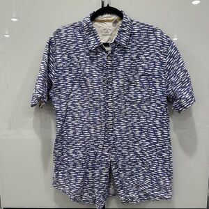 Rebel James & Charli Men’s Fish Print Button‑Down Shirt Short Sleeves sz XL